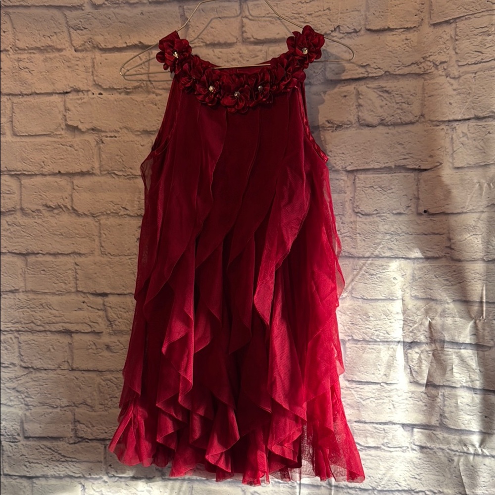 Elegant Red Kids Dress By Pretty Size 12